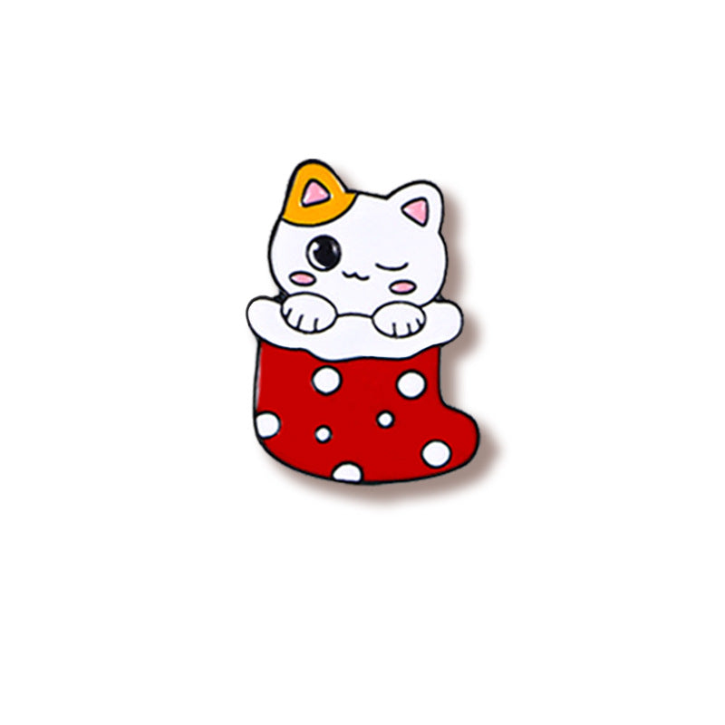 Christmas Kitty Brooch