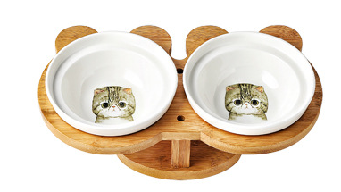 Elevated Bamboo Ceramic Bowl