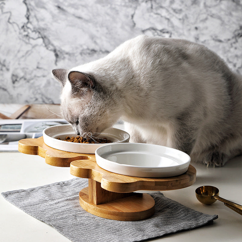 Elevated Bamboo Ceramic Bowl