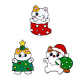 Load image into Gallery viewer, Christmas Kitty Brooch
